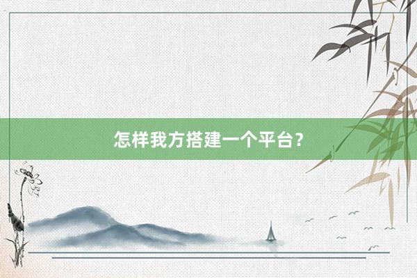 怎样我方搭建一个平台？