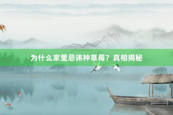 为什么家里忌讳种草莓？真相揭秘
